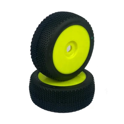 VP-Pro Gripz Evo 1/8 Buggy Tires Pre-Glued w/ Yellow Wheels (Soft) (2pcs)