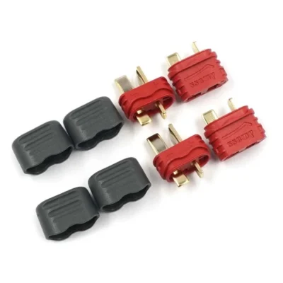 Yeah Racing T-Plug Deans Male & Female Connectors w/ Insulating Caps (2 Sets) (WPT-0142)