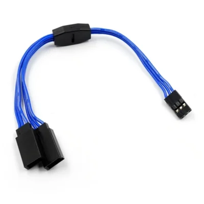 Yeah Racing Blue 150mm 60-Core Y-Harness High Current Servo Wire (JR/Futaba Plug) (WPT-0154DB)