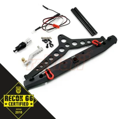 Yeah Racing Aluminum Alloy Rear Bumper w/ LED Light & Spare Tire Mount (SCX10 II/TraxxasTRX-4) (YA-0549)