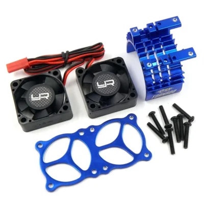 Aluminum 540 550 Motor Heat Sink w/ Twin Tornado High Speed Fan Blue YA-0643BU