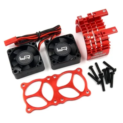 Yeah Racing Aluminum 540/550 Motor Heat Sink w/ Twin Tornado High Speed Fan (Red)