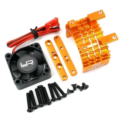 Yeah Racing Aluminum 540/550 Motor Heat Sink w/ Tornado High Speed Fan Orange YA-0653OR