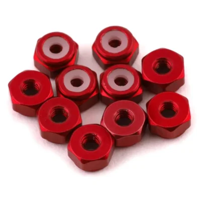 Yeah Racing 2mm Aluminum Lock Nut (Red) (10)